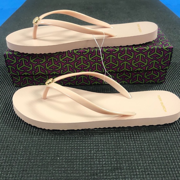 🆕 Tory Burch Sea Shell Pink Flip Flops - Picture 6 of 8